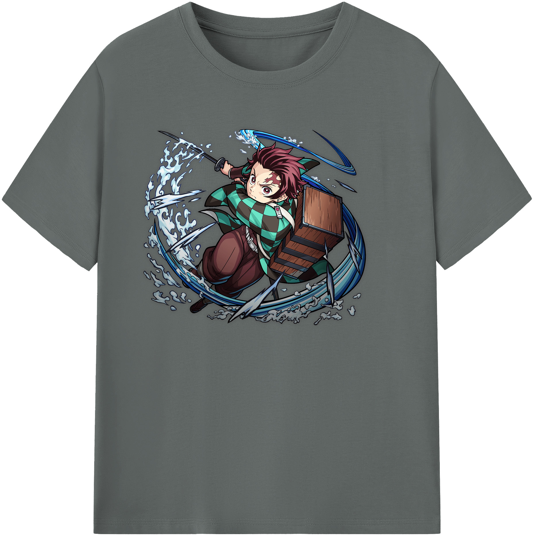 （画像用） 鬼滅の刃 竈門 炭治郎／かまど たんじろう Kamado Tanjirou 綿100％ メンズ半袖Tシャツ｜肌触りやわらか＆通気性